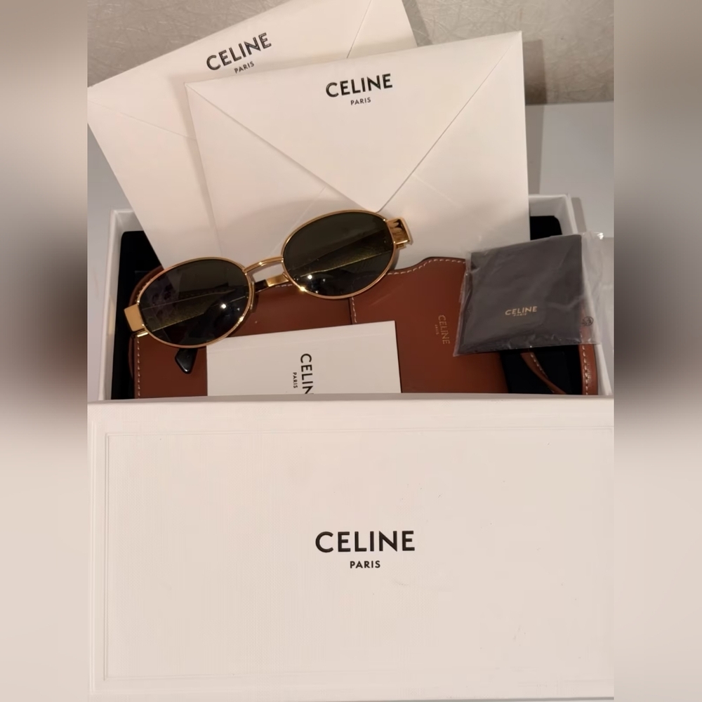 Celine Triomphe Gold Metal Sunglasses
